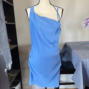 Nasty Gal Asymmetric Satin Cowl Neck Mini Dress Size 6